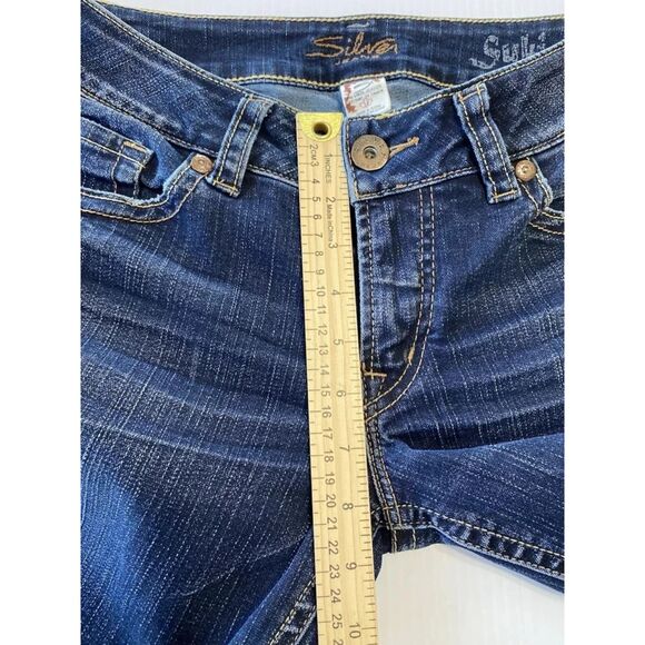 Silver Suki Women's Whiskered Jeans, Low Rise, Bootcut, Embroidered Fit 28"x30" - Picture 8 of 11